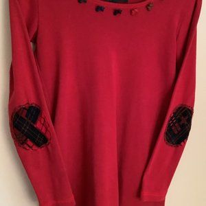 Betsey Johnson Red Long Sleeve Tunic Top - Size M